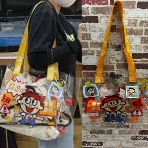 WANG ZAI Playful Cartoon Character Clear Shoulder Bag - Yellow